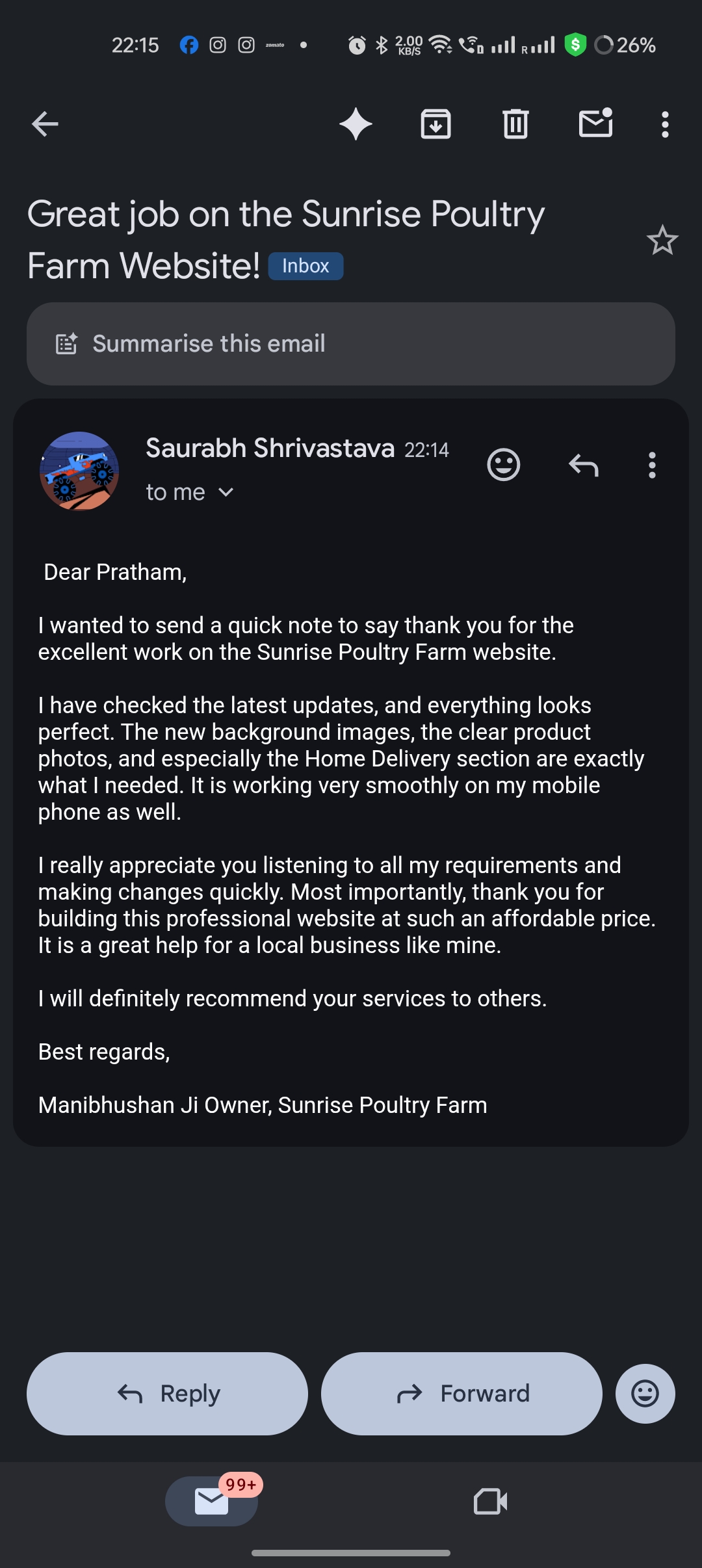 Sunrise Poultry Website