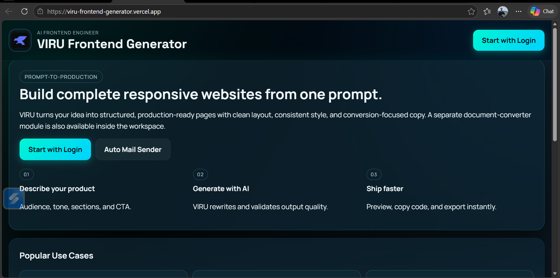 VIRU Frontend Generator